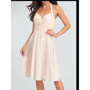 Kleinfeld Women’s Short Chiffon Halter Bridesmaid Dress Sweetheart neck size 12